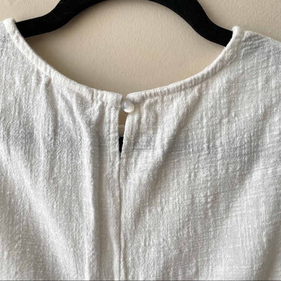 Cute Cream Woven Lace Boho Crop Top Bow Back - Picture 8 of 9